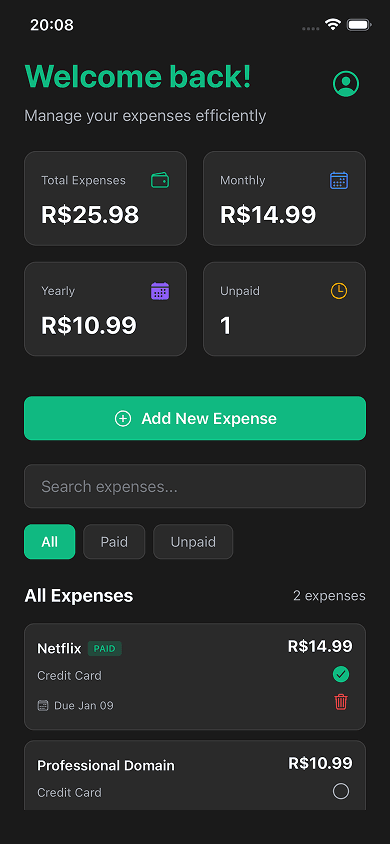 Paid app screenshot